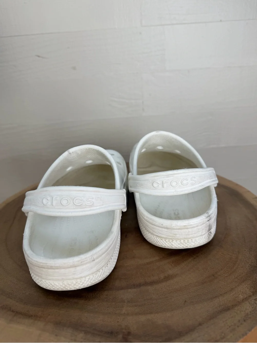 CROCS Kids White Clog with Heel Strap